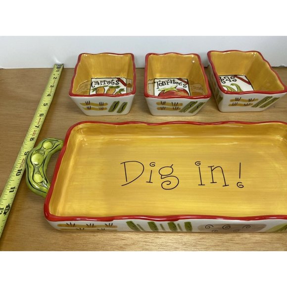 Pacific Enterprises vegetable Serving Dish 4 parts New in box Mercedes Banz - Picture 7 of 9